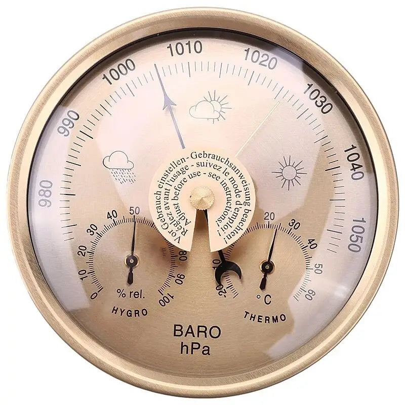 Station météo MOCO baromètre thermomètre en bois et laiton Station météo MOCO baromètre thermomètre en bois et laiton