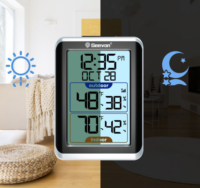 Wewoo - Thermomètre intérieur / extérieur numérique avec horloge -  Thermomètres - Rue du Commerce