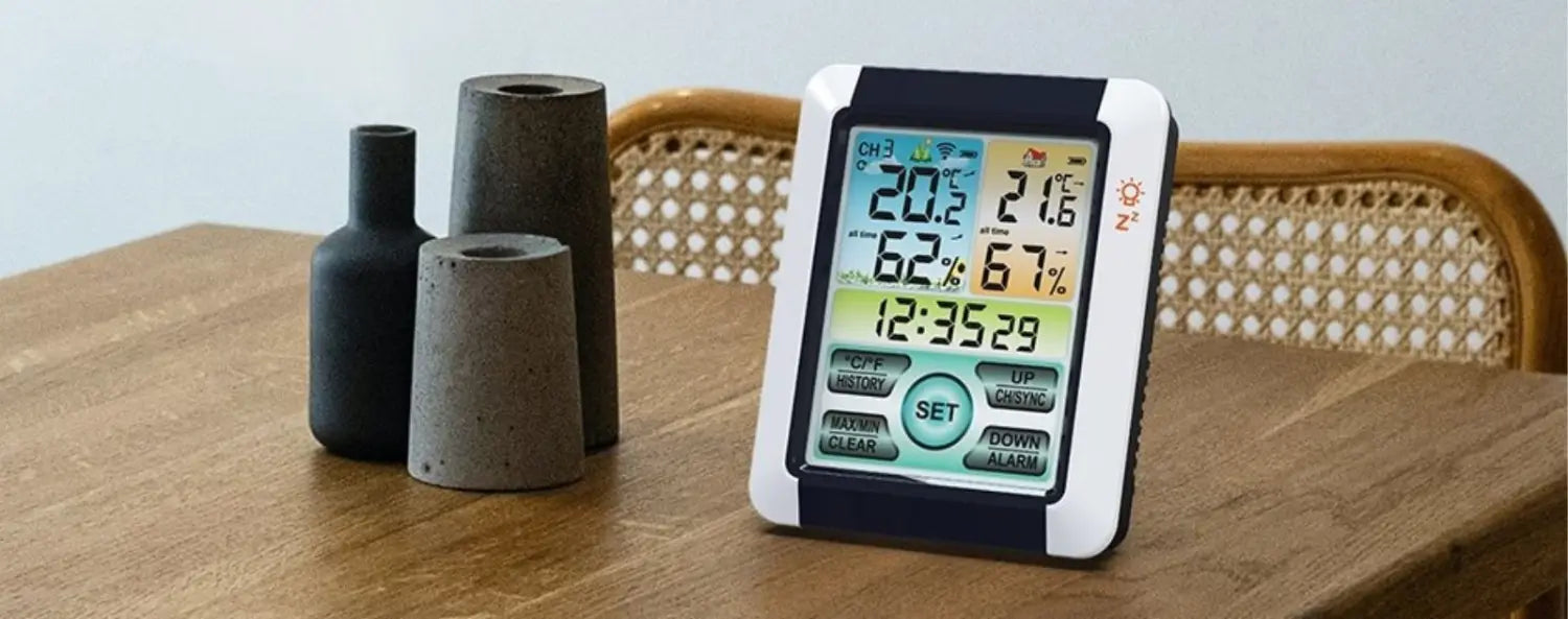 Moniteur d'humidité pour thermomètre intérieur avec hygromètre numérique à  cristaux liquides, station de météo sans fil, Montre, Top Prix