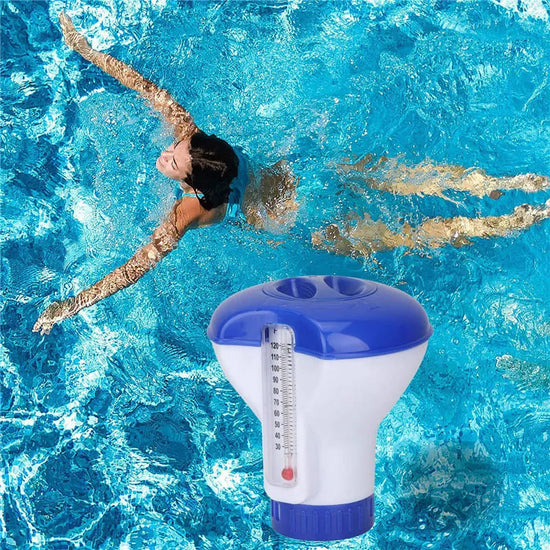 thermomètre de piscine et doseur pour pastilles 200g