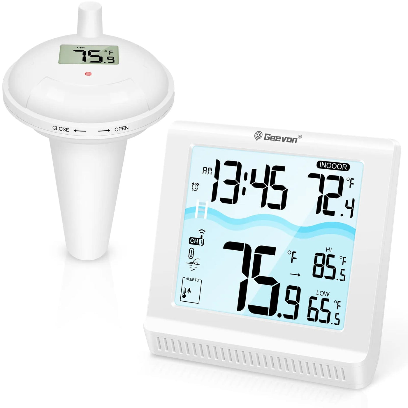 DeeprBlu Thermomètre Piscine Numérique, Solaire Digital avec