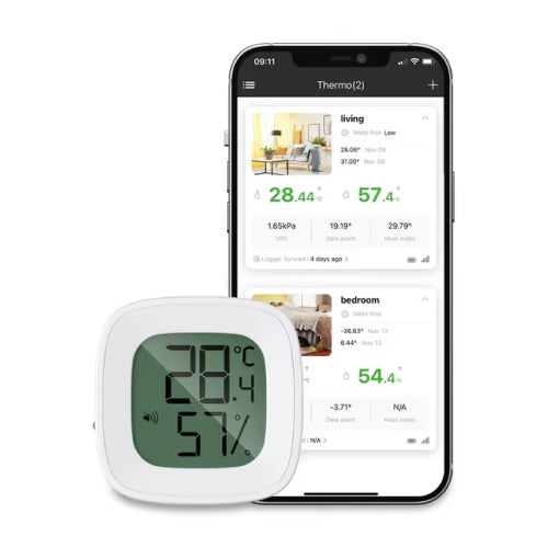 Thermomètre et téléphone connecté serre