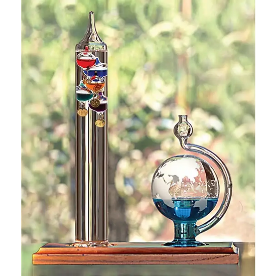 Thermomètre de Galilée en laiton verni directement du spécialiste en cadeaux